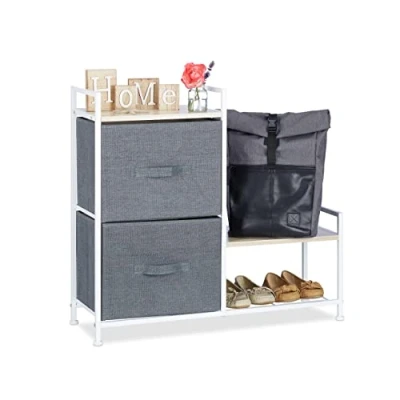 Imagen de Relaxdays Cajonera Multiusos con 2 Cajones, Poliéster, 76 x 83 29 cm