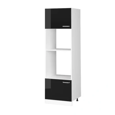 Imagen de Vicco Armario para microondas R Line, Negro Brillo Intenso/Blanco, 60 cm