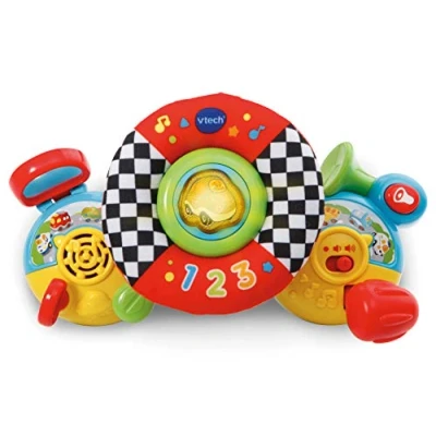 Imagen de VTech Volante de paseo Tut Bólidos, Juguete para el carrito con tiras sujeción niños +6 meses, Versión ESP