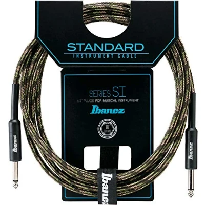 Imagen de Ibanez si10 cgr 10 ft 2 conectores recto estándar de Cable instrumento camuflaje verde