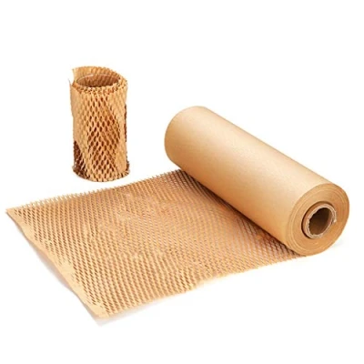 Imagen de SZSYumUnion Rollo de papel embalaje acolchado con diseño panal, perforado 1200 x 12 pulgadas, envoltura para mudanzas casa, envío rompible (alternativa