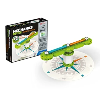 Imagen de Geomag Mechanics Motion Magnetic Compass Juego Educativo y Creativo para Niños Bloques de Construcción Magnéticos, Brújula con Magnéticos 35 Piezas