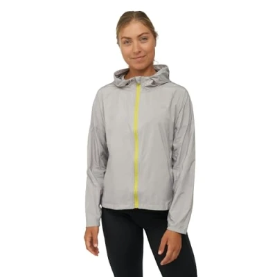 Imagen de DANISH ENDURANCE Cortavientos para Mujer, Chaqueta Deportiva con Capucha Ajustable, Puños Elásticos, Gris, S