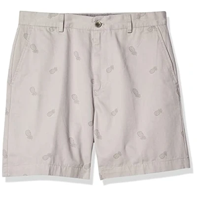 Imagen de Amazon Essentials Pantalones Cortos Chinos de Corte Clásico con Pernera 18 cm Hombre, Gris Piña, 34W