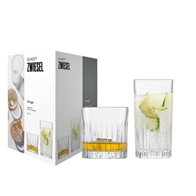 Imagen de Schott Zwiesel Stage Collection 121882 Juego de vasos altos y whisky (8 piezas, tamaño 79 60, cristal, apto para lavavajillas, 440 364 ml)
