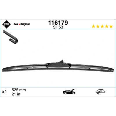 Imagen de Limpiaparabrisas Swf Hybrid 116179 525mm híbrido MITSUBISHI: ASX SUV, Outlander 2 CITROËN: C4 Aircross, C Crosser SUV