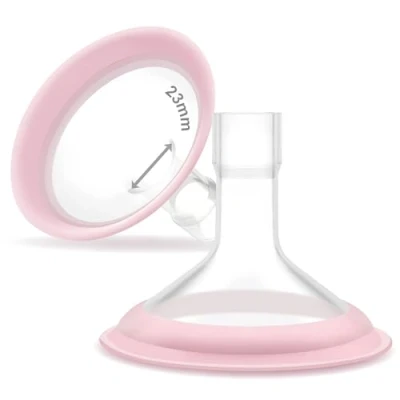 Imagen de Protectores Maymom MyFit de 23 mm, serie Pano; compatible con extractor leche Medela PersonalFit, Freestyle, Harmony, Maxi, conector flexible estilo libre; conecta un