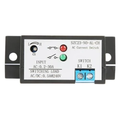 Imagen de Jadeshay Interruptor de Detección Corriente, AC 240V 0.2 30A Sensor Corriente Ajustable Normalmente Abierto SZC23 NO AL CH