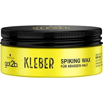 Imagen de got2b Glue Spiking Wax Halt 6 (75 ml), cera para el cabello con agarre fuerte estilos verticales, gel hombres modelado como una y se adhiere un pegamento