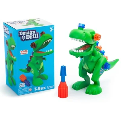 Imagen de Learning Resources Tiranosaurio Rex de Design &amp; Drill, juguete desmontable 12 piezas y destornillador, STEM, ciencias, dinosaurio juguete, regalo para niños 3, 4, 5+ años (EI 4137)