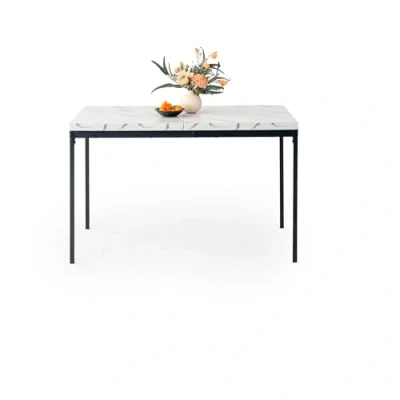 Imagen de FurnitureR mesa de comedor, cocina con patrón madera vintage, marco metal, rectangular patas ajustables para sala estar, 120 x 70 75 cm, escritorio