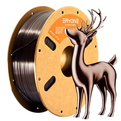 Imagen de Filamento PLA ERYONE Ultra Seda para impresora 3D, 1,75 mm, tolerancia: ± 0,03 1 kg (2,2 libras) / carrete, Oro oscuro