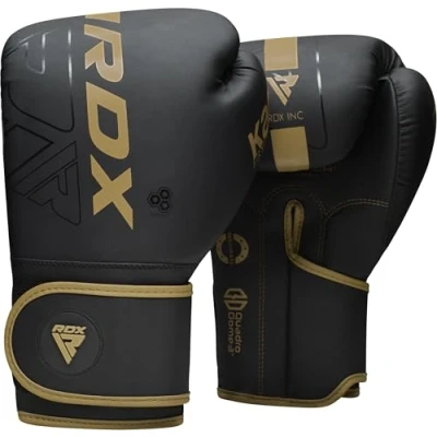 Imagen de RDX Guantes de Boxeo Muay Thai Entrenamiento, Maya Hide Cuero, Kara Boxing Gloves para Sparring Kickboxing Saco Manoplas MMA Fight Training, Hombres Mujeres, 8 10 12 14 16oz