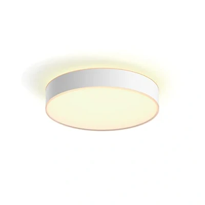 Imagen de Philips Hue Lámpara de Techo LED Inteligente Devere, 20W 2450 lúmens Luz Blanca Cálida a Fría, Compatible con Alexa y Google Home, Color Blanco, 38cm diámetro