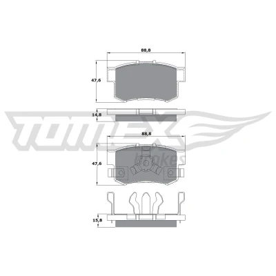 Imagen de TOMEX brakes TX 17 53 Juego de pastillas freno Eje trasero con avisador acústico desgaste HONDA: Accord 7 Limousine, CR V 3, 4