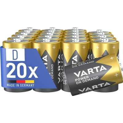 Imagen de VARTA Pilas D Mono, paquete de 20, Power on Demand, Alcalinas, almacenamiento, inteligentes, flexibles, potentes, para Smart Home, Made in Germany