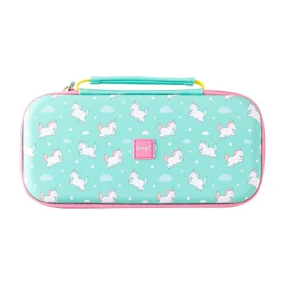 Imagen de Mr Wonderful Wondee Funda Nintendo Switch, Switch OLED y Lite de Unicornios con Cremallera, Protección Interna Pantalla 10 Juegos para Guardar