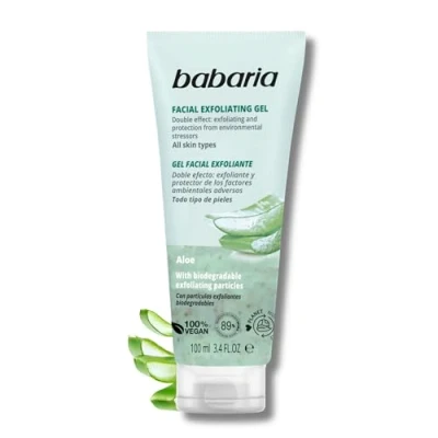 Imagen de Babaria Gel Facial Exfoliante Con Aloe Vera, color Blanco, 100 ml