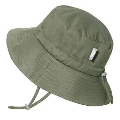 Imagen de Jan &amp; Jul Sombrero de Sol Estilo Pescador niño Infante, Correa Ajustable (Talla: 6 24 Meses, Ejercito Verde)