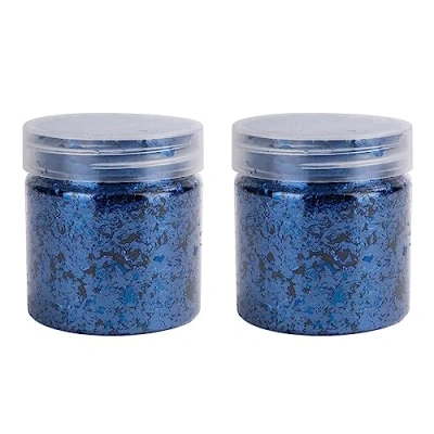Imagen de Ideen mit Herz Copos de hoja metal, hojas oro para manualidades, 2 latas 3 g (azul)