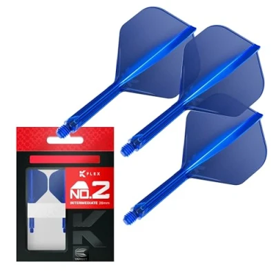Imagen de Target Darts K Flex Integrated Dart Flight And Shaft, No.2 Azul (Intermedio) Pack de 3 No 2, Plumas para dardos 2 en 1 moldeadas con precisión y varilla Accesorios