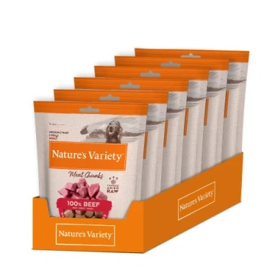 Imagen de Nature&#039;s Variety Freezed Dried Cubos liofilizados de Carne Buey Deshuesada para Perros Caja 6 x 50g Total 300g