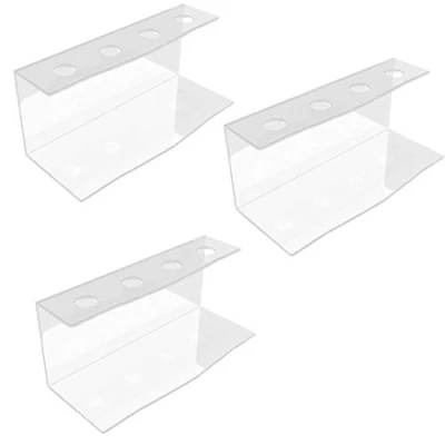 Imagen de Danieli Store Juego de 3 Soportes para Cono Helado. Soporte Acrílico Transparente Porta Conos Gofres Helado, Arroz Boda y Cuoppo Fritos. 4 asientos