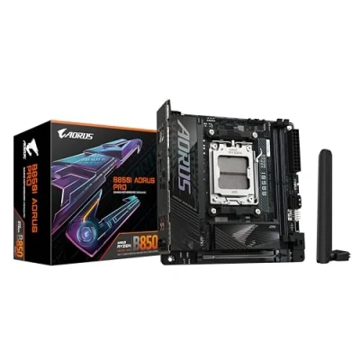 Imagen de GIGABYTE B850I AORUS Pro Placa Base Compatible con procesadores AMD Ryzen Serie 9000, VRM Digital de 8+2+1 Fases, hasta 8400MHz DDR5 (OC), 1xPCIe 5.0 + 4.0 M.2, 2.5LAN, WiFi 7, USB 3.2 Gen 2
