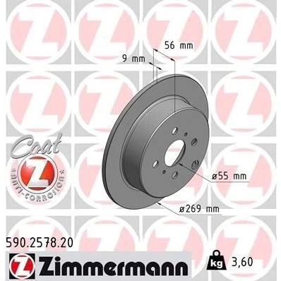 Imagen de Disco de freno ZIMMERMANN 590.2578.20