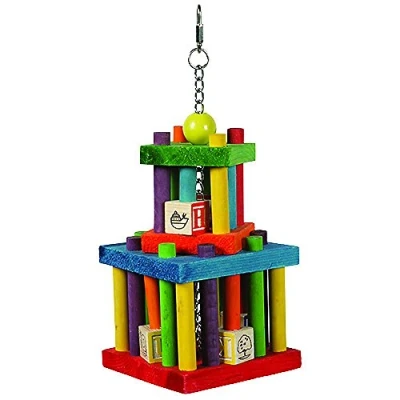Imagen de happypet The Bird House, Juguete para pájaros de Laberinto Bloques construcción