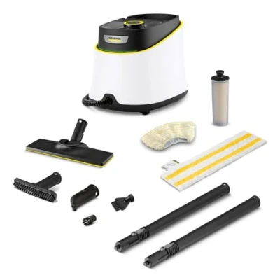 Imagen de Kärcher Limpiadora de vapor SC 3 Deluxe, presión: 3,5bar, calentamiento: 30s, potencia: 1900W, rendimiento: 75m², depósito: 1l, kit suelos, funda microfibra, boquillas y cepillo redondo