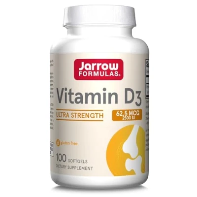 Imagen de Jarrow Formulas, Vitamina D3, 2500UI Depot, 1 Cápsula cada 3 Días, 100 Cápsulas blandas, Testado en Laboratorio, Sin Gluten, Soja, No GMO
