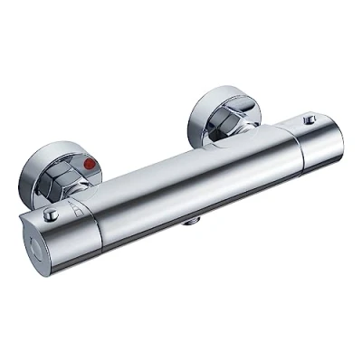 Imagen de Solepearl Grifo Ducha Termostatico, Mezclador, de Bañera Termostático con el 38 ℃ Botón Seguridad, Termostatico Latón Cromado Pared, G 1/2
