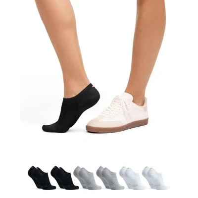 Imagen de DANISH ENDURANCE Calcetines Cortos e Invisibles para Hombre y Mujer (Multicolor: 2 x negro, blanco, gris, EU 35 38)