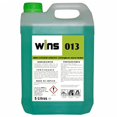 Imagen de VINFER Wins 013 Abrillantador para Máquinas Lavavajillas. Envase 5 L. Producto el aclarado y abrillantado automático de la vajilla cristalería. No Deja restos.