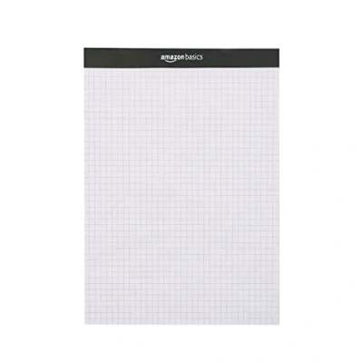 Imagen de Amazon Basics Bloc de papel cuadro, 20 x 11,75 pulgadas, Paquete 2, Letter, Blanco
