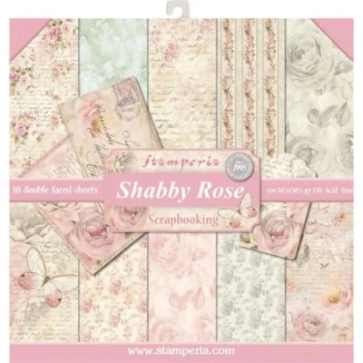 Imagen de Stamperia Bloc de Papel (10 Hojas, Doble Cara), diseño Rosas, Multicolor, 30 x