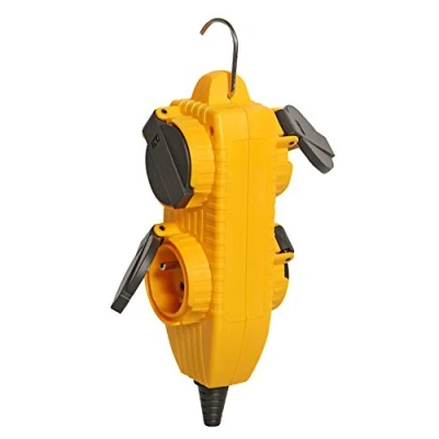 Imagen de Brennenstuhl 1081071 Powerblock bloque del cuchillo con 4 compartimentos tapa abatible, amarillo