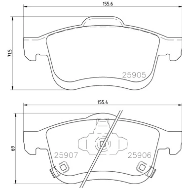 Imagen de BREMBO P 23 167 Juego de pastillas freno con avisador acústico desgaste sin accesorios FIAT: 500L