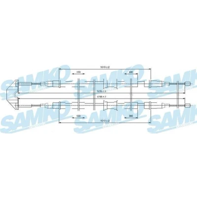 Imagen de LPR C0550B Cable de Freno Mano 1235/1040x2 Tambor OPEL: Combo C Tour