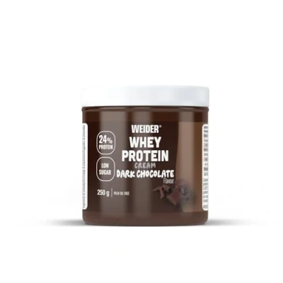 Imagen de Weider Whey Protein Cream (250g) Sabor Chocolate Negro, Crema de untar con 24% Proteínas, Proteína Suero Leche, Sin Azúcar Añadido, Aceite Palma