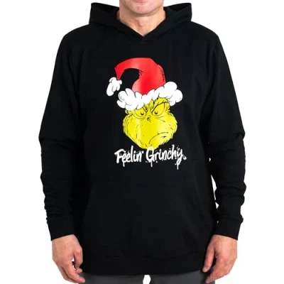 Imagen de El Grinch Sudadera con Capucha para Hombres y Mujeres Unisex Pullover Negro (DE/NL/SE/PL, Alfanumérico, XXL, Regular, Negro)