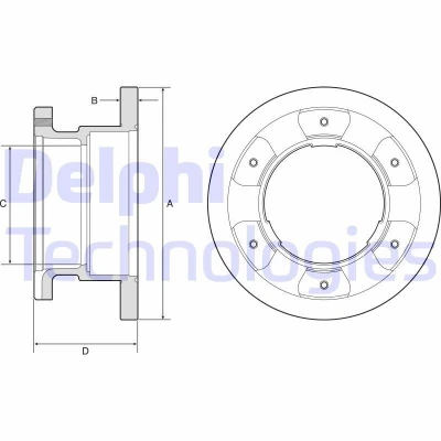 Imagen de DELPHI BG9201 Disco de freno 306 22 6 macizo aceitado sin procesar cojinete rueda, anillo sensor ABS IVECO: DAILY 3, 3 Kasten/Kombi