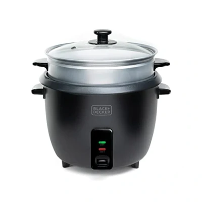 Imagen de BLACK+DECKER BXRC1800E Arrocera. 700W. Capacidad 1.8L. Revestimiento antiadherente. Función de cocción y mantenimiento del calor. Accesorio al vapor. Blanco