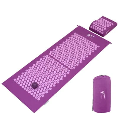 Imagen de Kit de acupresión Fitem XL Esterilla Cojín Bolsa Bola Masaje Alivia dolores espalda y Cuello Ciática Relajación muscular