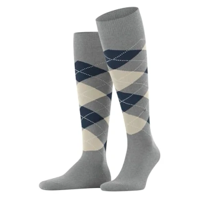 Imagen de Burlington King M KH algodón largo estampado 1 par, Calcetines largos Hombre, Gris (Light Grey Melange 3393), 40 46