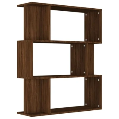 Imagen de vidaXL Estantería/Biombo Estante Mueble Almacenamiento Separador Divisor Libros Archivador Dormitorio Madera Contrachapada Marrón Roble