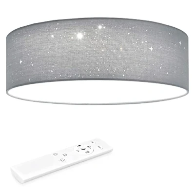 Imagen de Navaris Lámpara LED de techo estrellas 40 cm Luz con control temperatura brillo regulable y mando a distancia Para salón dormitorio Gris claro