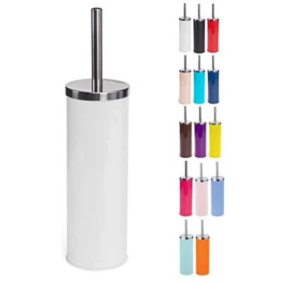 Imagen de MSV Escobilla de Inodoro Acero Inoxidable con depósito en Color Blanco, Metal, Ø 93 x 385 mm