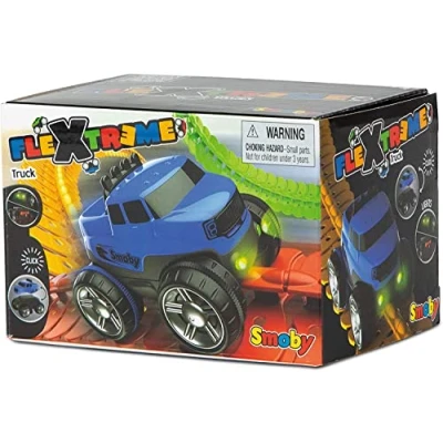 Imagen de Flextreme 180906WEB Coche Azul con luz, Carcasa Intercambiable y Luces para la Pista (Smoby 180906 Web)